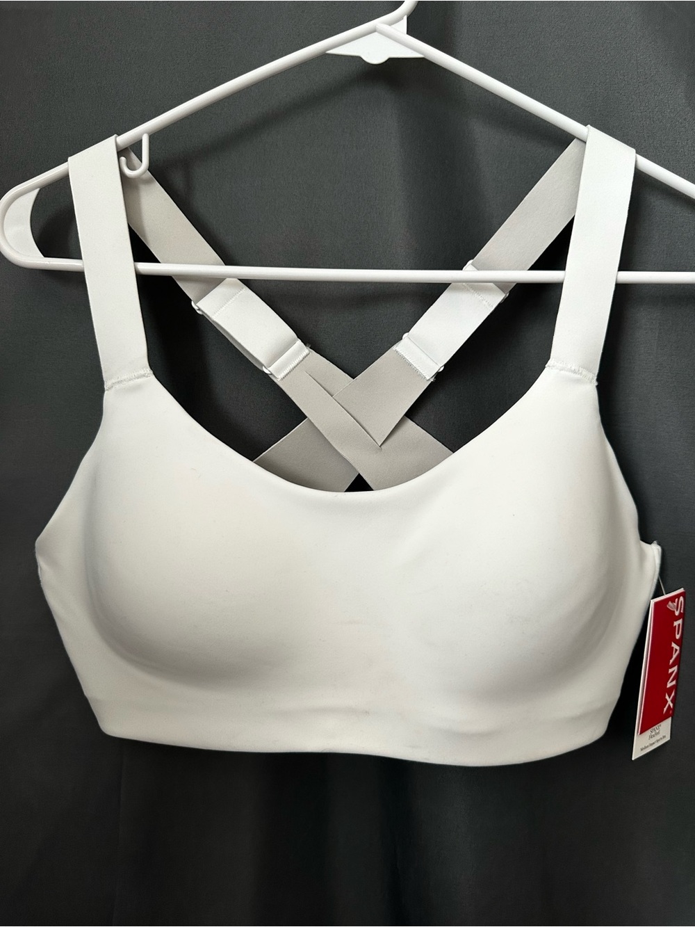 SPANX Sports Bra Small NWT White Seamless Medium Impact